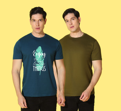 WOOSTRO Graphic Print Men Round Neck Multicolor T-Shirt