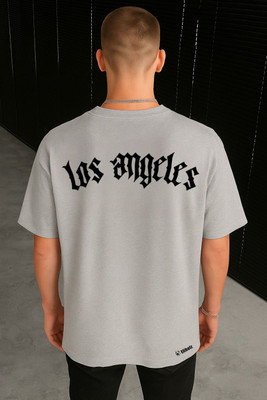 dos herman Printed Men Round Neck Grey T-Shirt