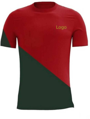 Thiva Typography, Printed Men Round Neck Red, Dark Green T-Shirt
