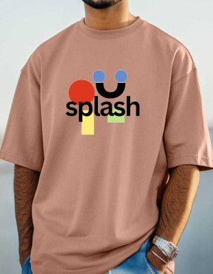 SplashStyle Printed Men Round Neck Beige T-Shirt