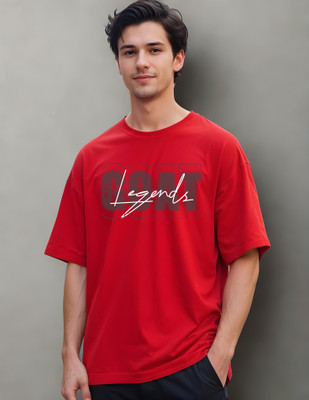 Smartees Printed Men Round Neck Red T-Shirt