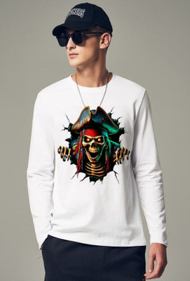 Aditi Fashion Printed, Typography Men Round Neck White T-Shirt