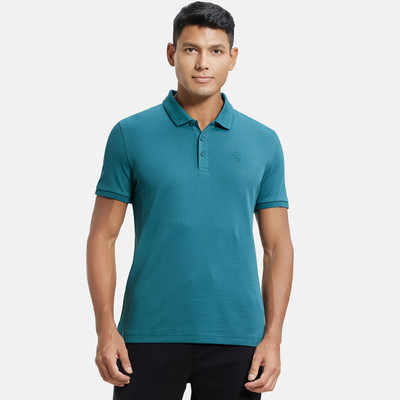 JOCKEY Solid Men Polo Neck Green T-Shirt