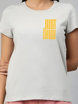SZN Graphic Print Women Round Neck Grey T-Shirt