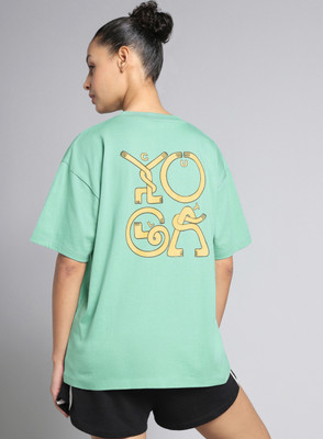 Cult Graphic Print Women Round Neck Green T-Shirt