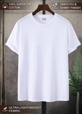 SUPERSQUAD Solid Men Round Neck White T-Shirt