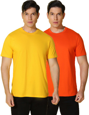 WOOSTRO Solid Men Round Neck Multicolor T-Shirt