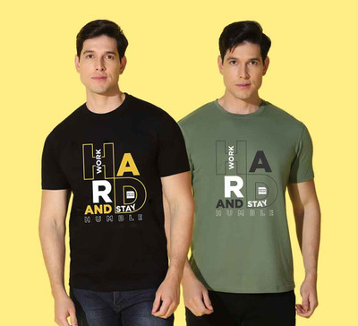 WOOSTRO Graphic Print Men Round Neck Black, Green T-Shirt