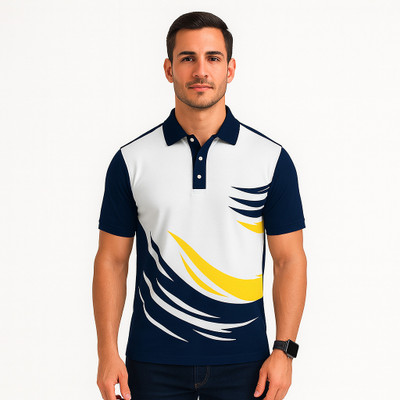 CREATIVE SPORTS Printed, Graphic Print Men Polo Neck Multicolor T-Shirt