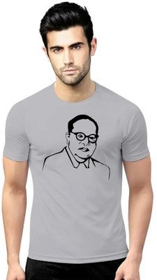 ManGOD Printed Men Round Neck Grey T-Shirt