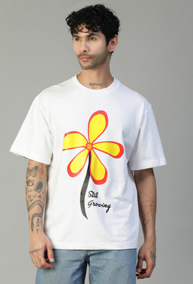 Dili Clothing Graphic Print Men Round Neck White T-Shirt