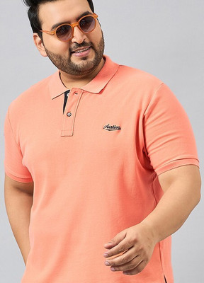 Austin Wood Solid Men Polo Neck Orange T-Shirt
