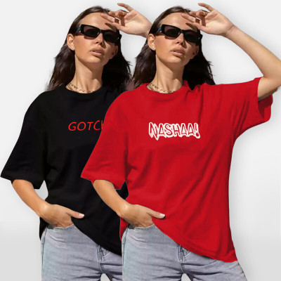 METRONAUT Printed Women Round Neck Multicolor T-Shirt