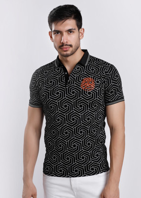 HIGHTRIBE Printed Men Round Neck Grey T-Shirt