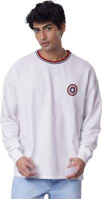 The Souled Store Solid Men Round Neck White T-shirt