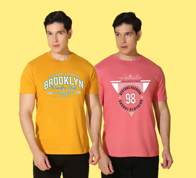 WOOSTRO Graphic Print Men Round Neck Multicolor T-Shirt