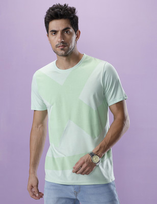 WROGN Printed Men Round Neck Light Green T-Shirt