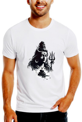 LUXELOOT Printed Men Round Neck White T-Shirt