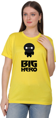 Lozzla Graphic Print Women Round Neck Yellow T-Shirt