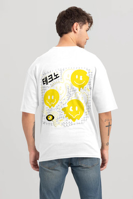 Trend Twist Solid Men Round Neck White T-Shirt