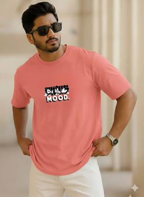 SINNER STREET Printed Men Round Neck Orange T-Shirt