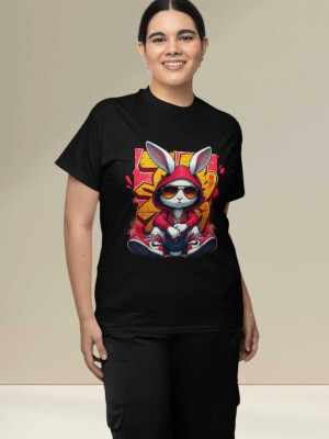 PD CLORI Solid Women Round Neck Black T-Shirt