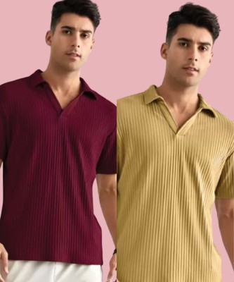 SYDNEY HILLS Striped Men Polo Neck Multicolor T-Shirt