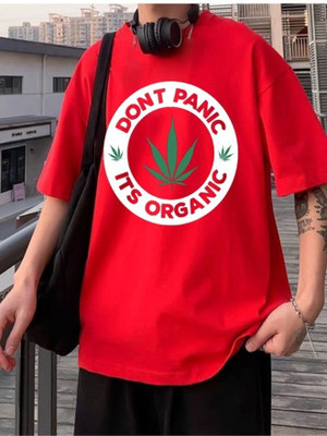 solemn Graphic Print Men Round Neck Red T-Shirt