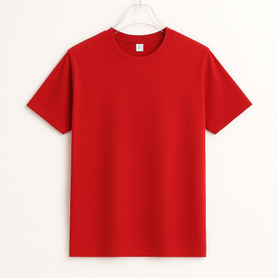 SONI BROS Solid Men Round Neck Red T-Shirt