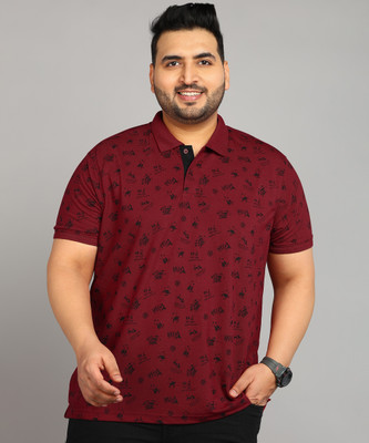 METRONAUT Printed Men Polo Neck Red T-Shirt