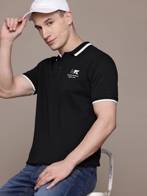 NAUTICA Solid Men Polo Neck Black T-Shirt