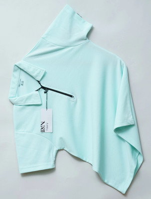 N AND J Solid Men Polo Neck Light Green T-Shirt