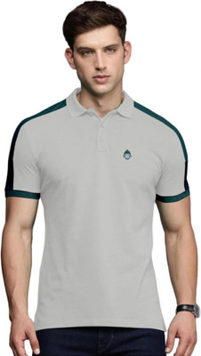 saju Colorblock Men Polo Neck Light Green T-Shirt