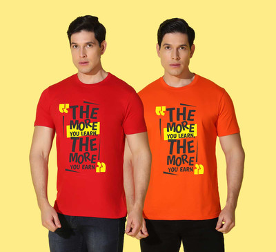 WOOSTRO Typography Men Round Neck Multicolor T-Shirt
