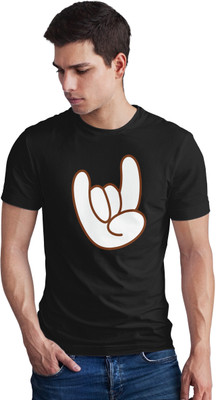 Seek Buy Love Printed Men Round Neck Black T-Shirt