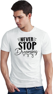 Seek Buy Love Printed Men Round Neck White T-Shirt