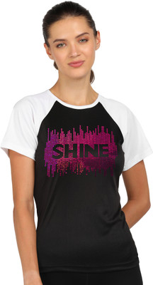 SHASHVI Typography Women Round Neck Black T-Shirt