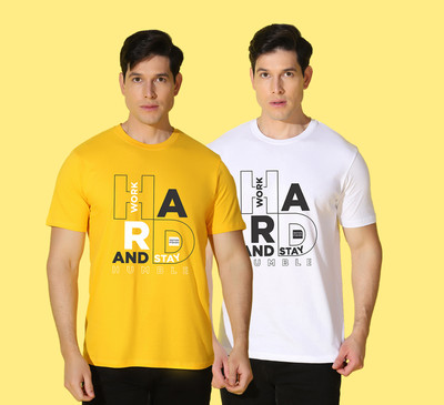 WOOSTRO Typography Men Round Neck Multicolor T-Shirt