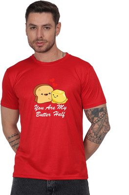EKTABAZAR Graphic Print Men Round Neck Red T-Shirt