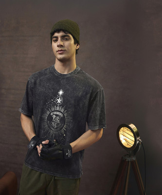 BEWAKOOF Graphic Print Men Round Neck Black T-Shirt