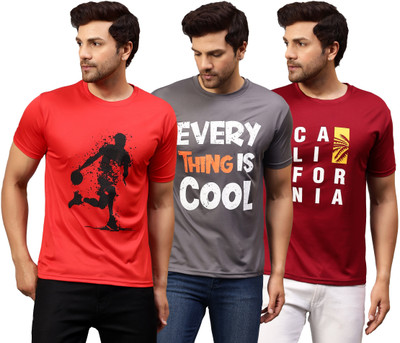 Garmin Printed Men Round Neck Multicolor T-Shirt