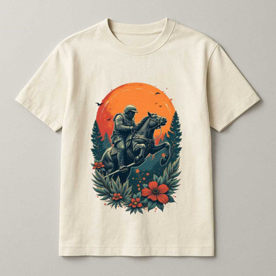 DARK DEVIL Printed Men Round Neck White T-Shirt