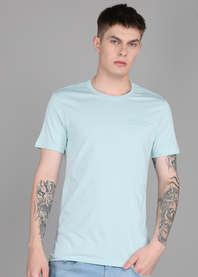 United Colors of Benetton Solid Men Round Neck Purple T-Shirt