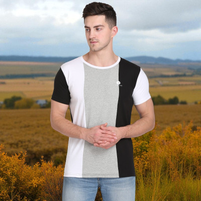 FARICON Colorblock Men Round Neck Multicolor T-Shirt
