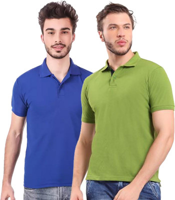 YUALIN CREATION Self Design Men Polo Neck Multicolor T-Shirt