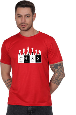 Aaso Graphic Print Men Round Neck Red T-Shirt