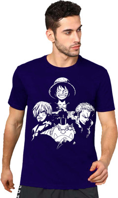 VIKCLIQUE Printed, Typography Men Round Neck Dark Blue T-Shirt