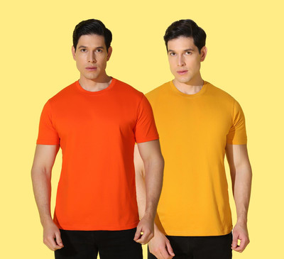 WOOSTRO Solid Men Round Neck Multicolor T-Shirt