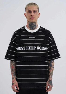 Lauren Adams Printed Men Round Neck Black T-Shirt