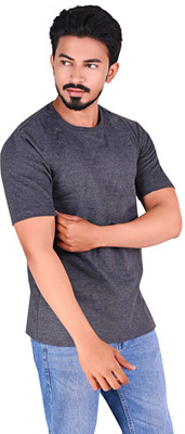 BIANCISTELLE Solid Men Round Neck Light Green T-Shirt